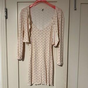 Cou Cou Intimates Cami Slip and Crop Cardi in English Rose size Medium